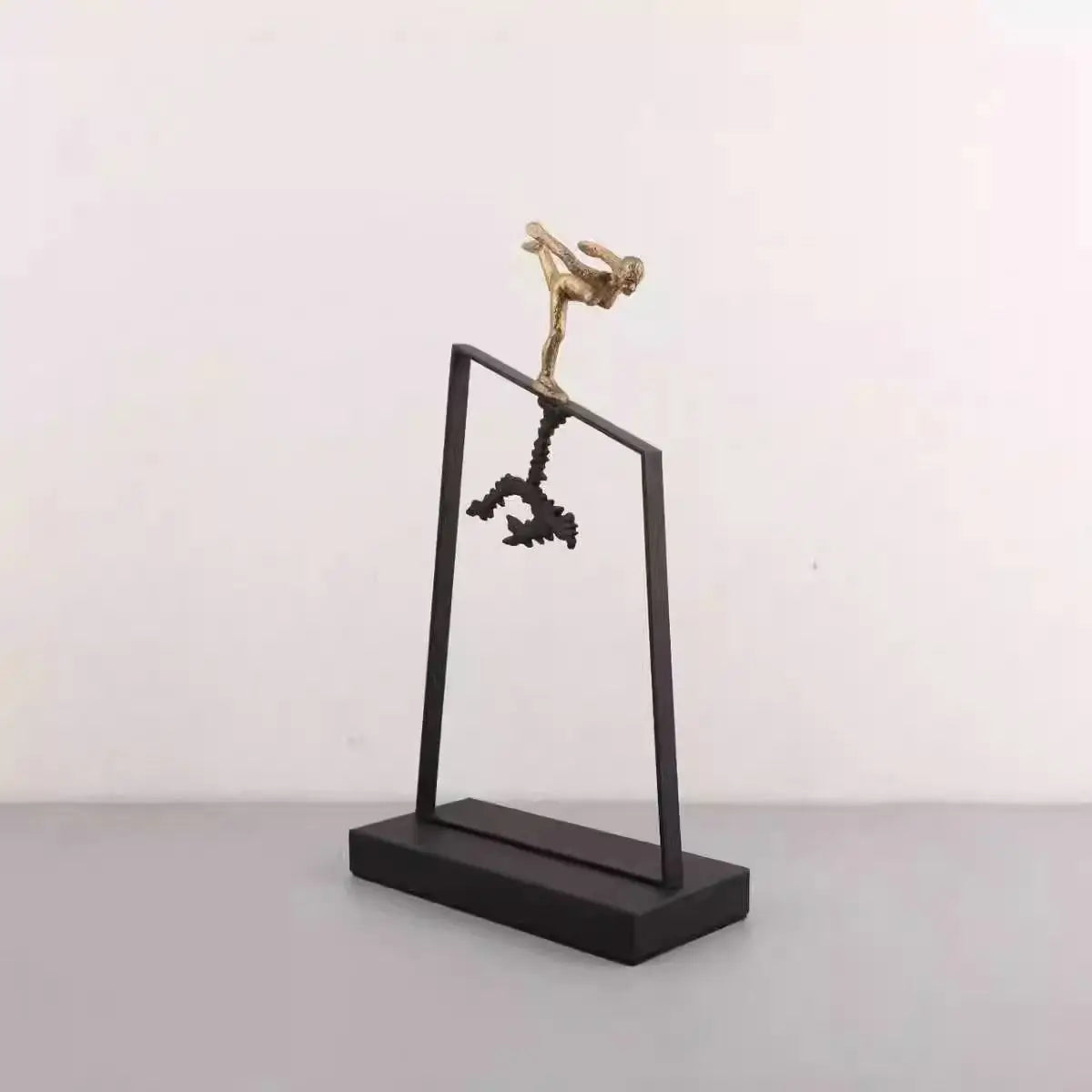 Afralia™ Metal Handicrafts Skating Figure Sculpture | Home Decor Ornaments