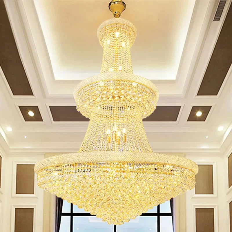 Afralia™ Crystal Chandeliers for Villa Living Room, Hotel Ceiling Lights Fixtures