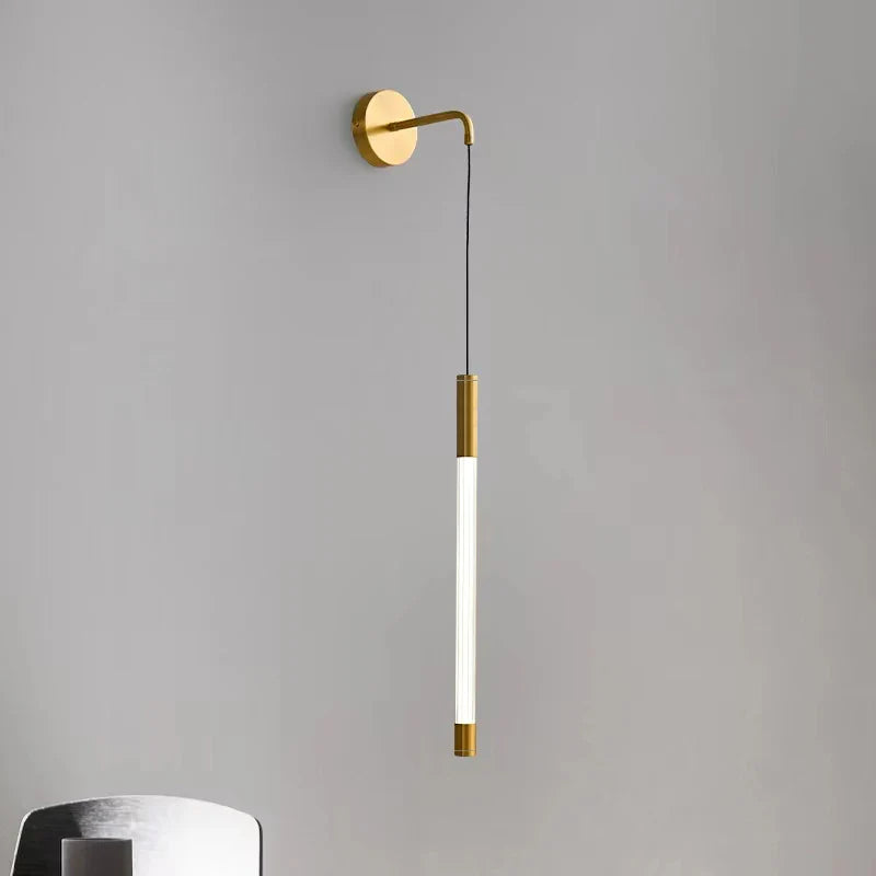 Afralia™ Gold Bar LED Wall Light for Home Decor in Dining Kitchen Bedroom