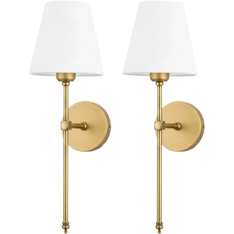Afralia™ Flared White Wall Sconce Lamp for Bedroom, Bathroom & Mirror Lighting