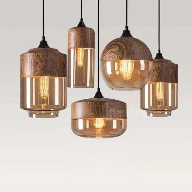 Afralia™ Nordic Glass Pendant Lamp LED Light Fixtures for Modern Indoor Decoration