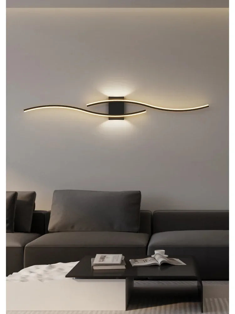 Afralia™ Modern Living Room Sofa Background Wall Lamps, Bedroom Bedside Designer Strip Lights