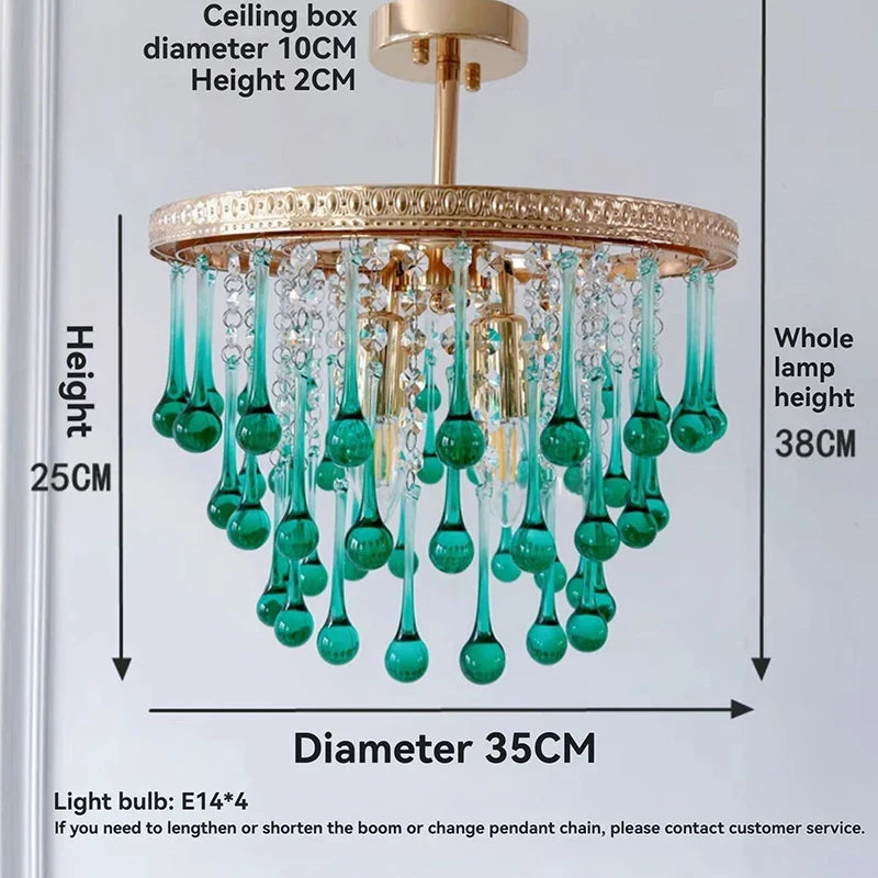 Afralia™ Water Drop Crystal Chandelier for Luxury Bedroom Decor