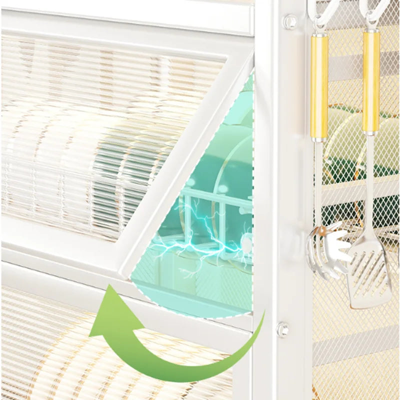 Afralia™ Double-layer Kitchen Dish Drying Rack with Chopstick Cage and Tableware Basket