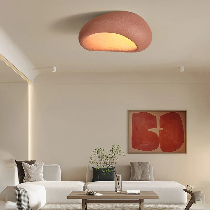 Afralia™ Cream Ceiling Chandelier Nordic Minimalist Wabi Sabi Style Bedroom Coffee Room Lights Fixtures