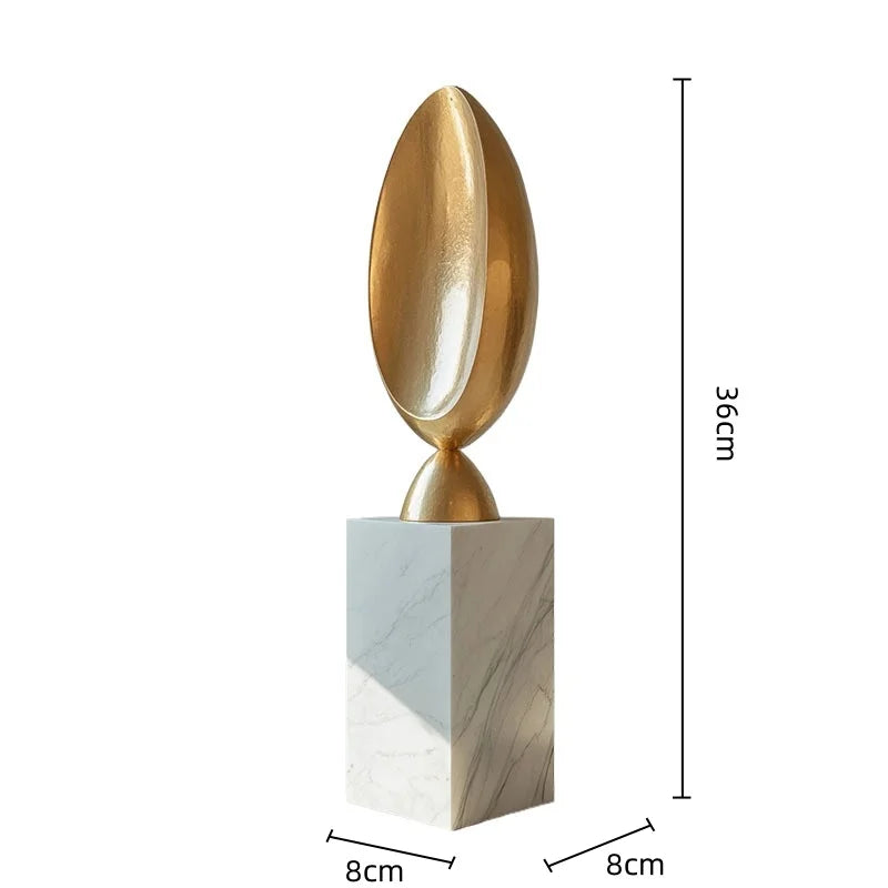 Afralia™ Golden Geometric Animal Sculpture Decor Figurine Ornament Abstract Resin Handicraft