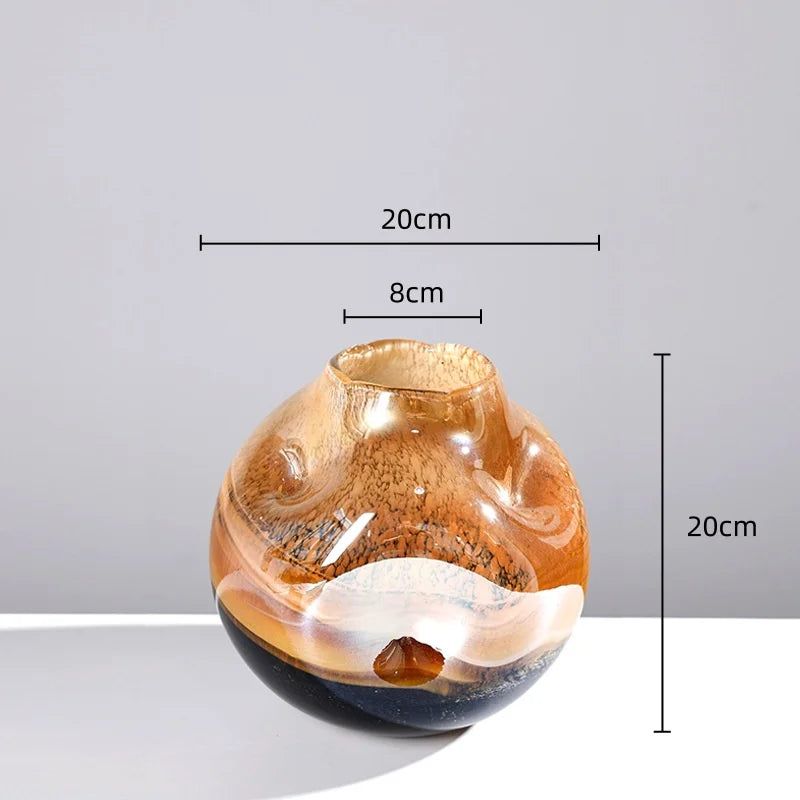 Afralia™ Gradient Glass Vase with Irregular Floral Arrangement