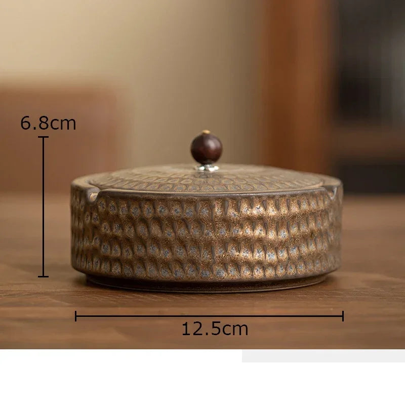 Afralia™ Ceramic Ashtray with Lid - Stylish Smoking Accessories for Home and Office