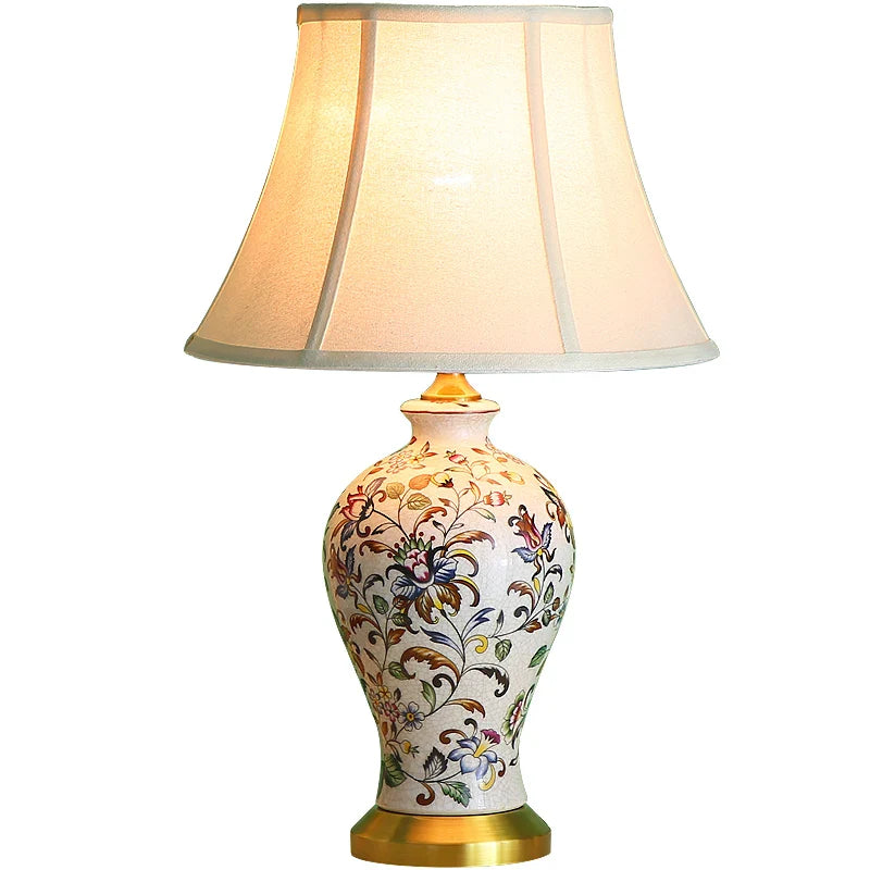 Afralia™ Retro Ceramic Table Lamp | European Style Bedroom Bedside Decoration