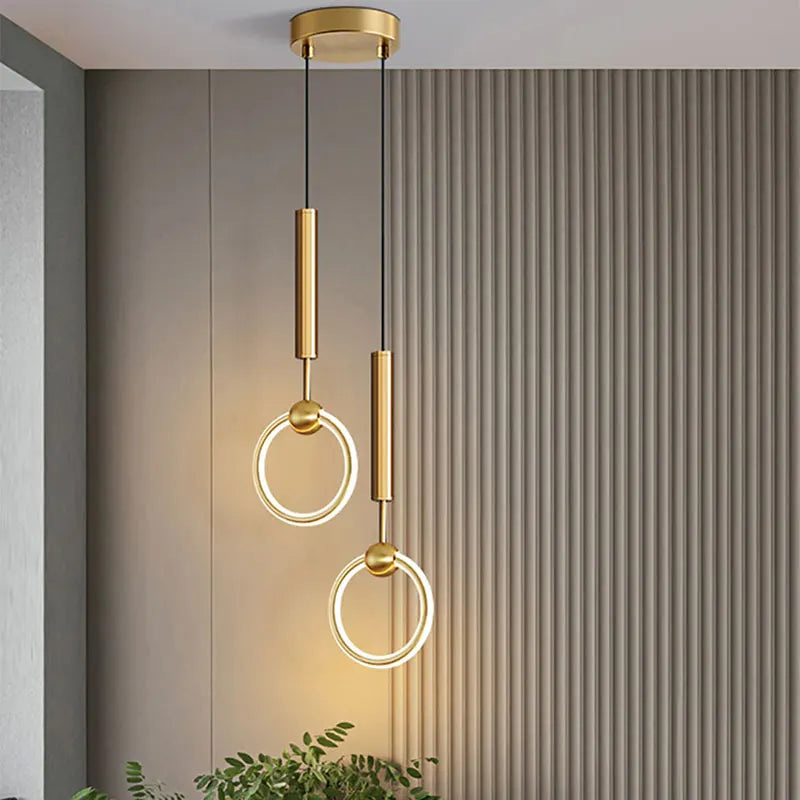 Afralia™ Nordic LED Ring Pendant Light - Luxury Circle Hanging Lamp