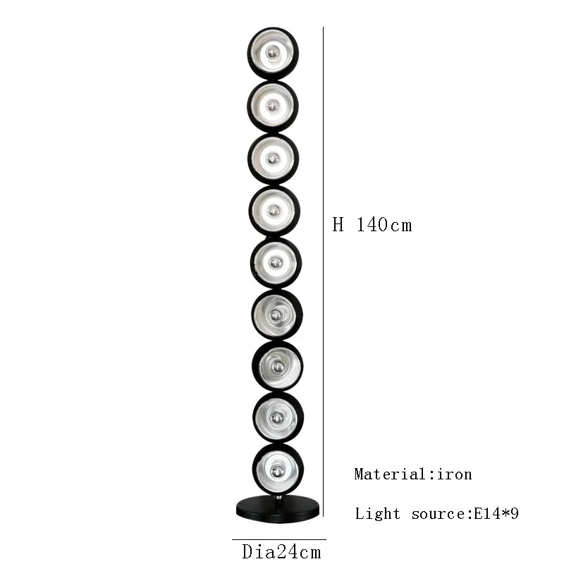 Afralia™ Metal Floor Lamp Silver Gold Minimalist Creative Standard Light