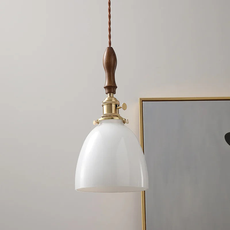 Afralia™ Glass Copper LED Pendant Lights for Modern Style Dining Kitchen Bedroom