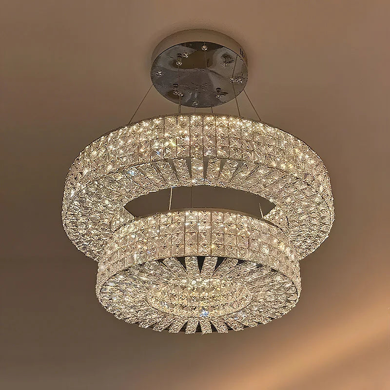 Afralia™ Elegant K9 Crystal Chandelier for Living Room, Dining Table, Bar