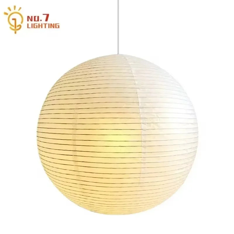 Afralia™ Japanese Wabi Sabi Pendant Light LED E27 Noguchi Akari Rice Paper Ceiling Hanging
