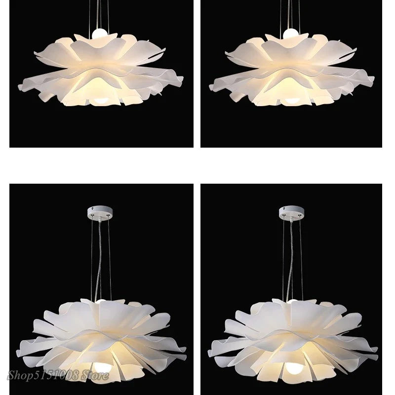 Afralia™ White Acrylic LED Bedroom Chandelier, Modern Nordic Design for Living Room and Girl's Room