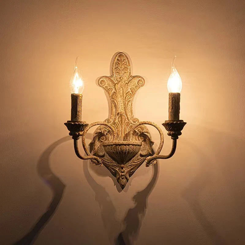 Afralia™ Antique Iron Double Headed Wall Lamp | Retro Bedroom Bedside Corridor Living Room