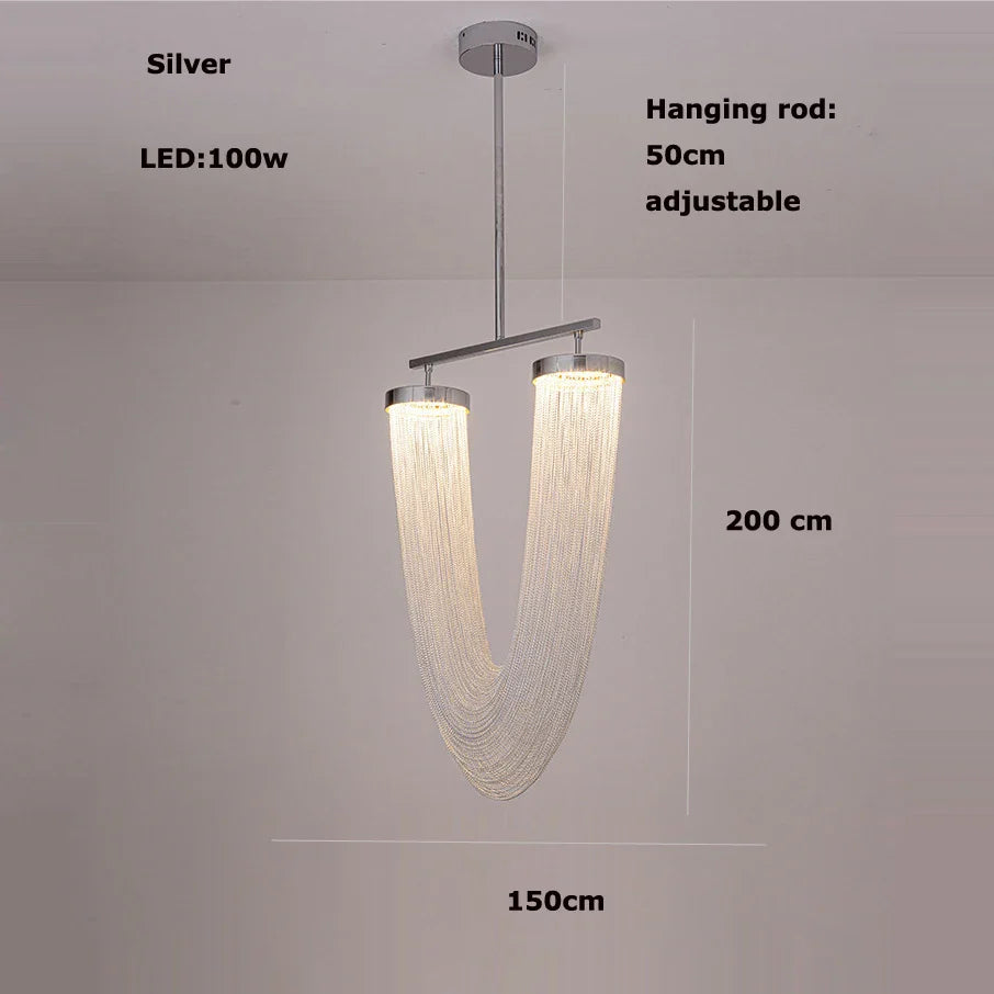 Afralia™ LED Aluminum Ceiling Chandelier Lighting Hanging Lamps for Foyer