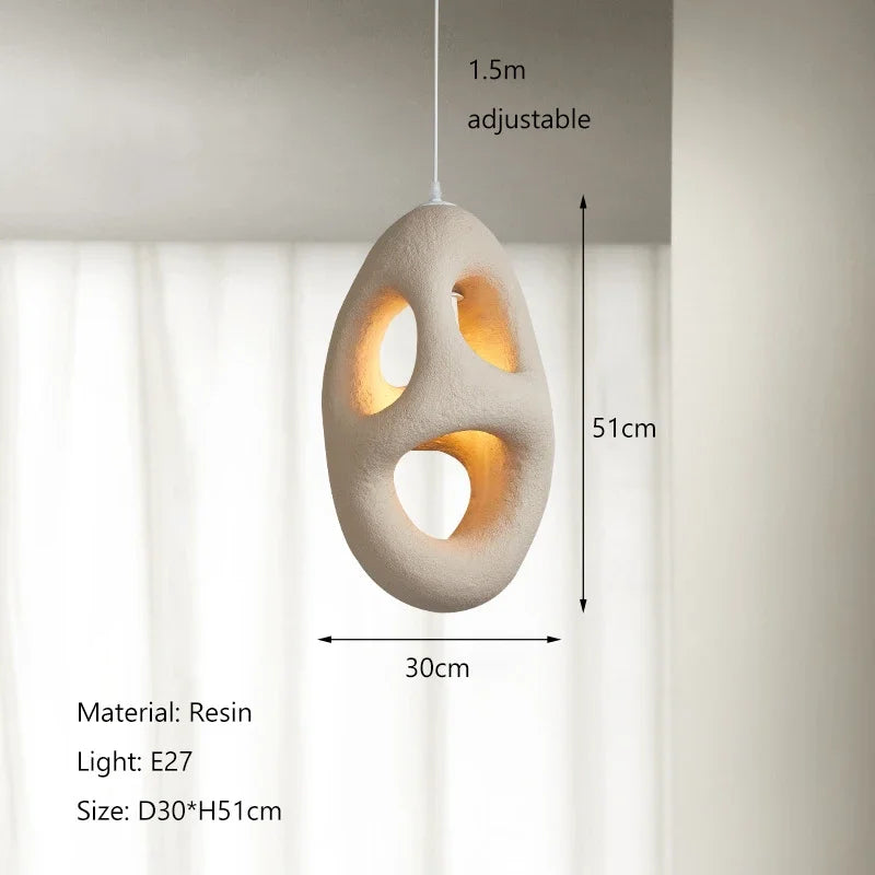 Afralia™ Wabi Sabi Resin Pendant Lights, E27 Bulb Compatible
