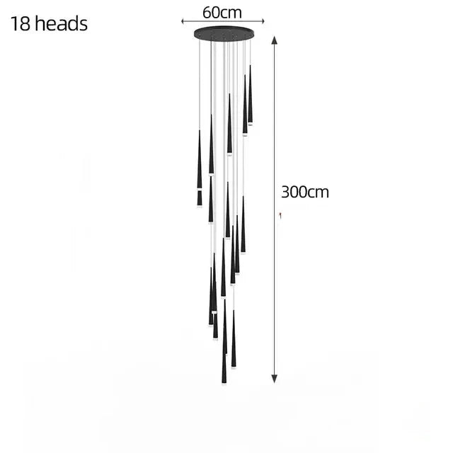 Afralia™ LED Chandelier: Modern, Dimmable Ceiling Light for Living Room, Kitchen, Staircase