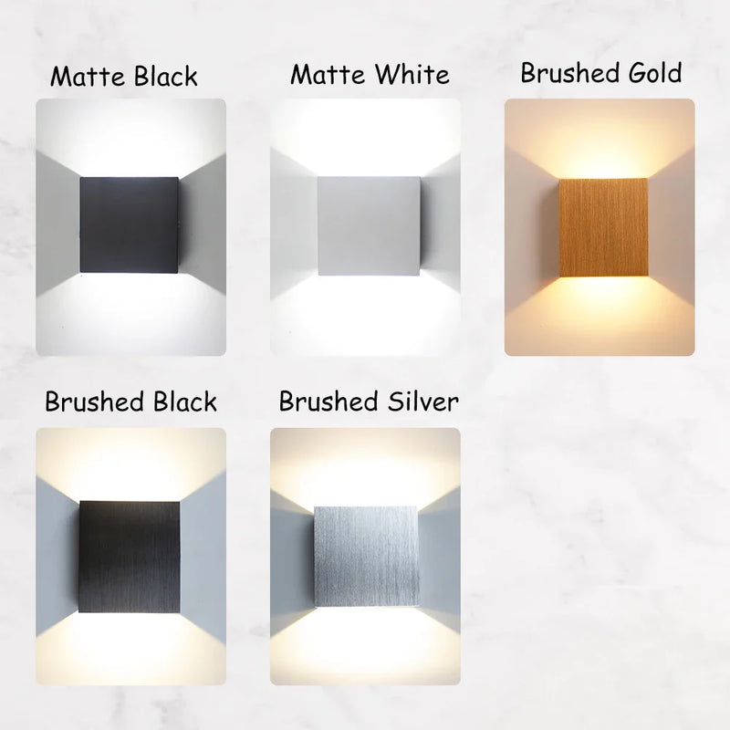 Afralia™ LED Up Down Wall Lamps: Gold & Silver Aluminium Wall Light for Bedroom, Living Room, Corridor