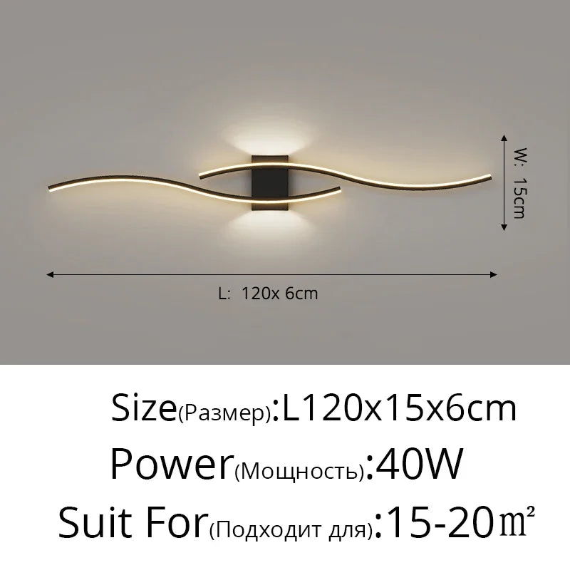 Afralia™ Modern Sofa Background Wall Lamps, Minimalist Bedroom Bedside Lights, Creative Line Decor