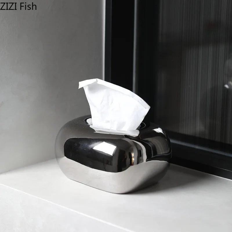 Afralia™ Ceramic Tissue Box: Elegant Desk Decor & Coffee Table Accent