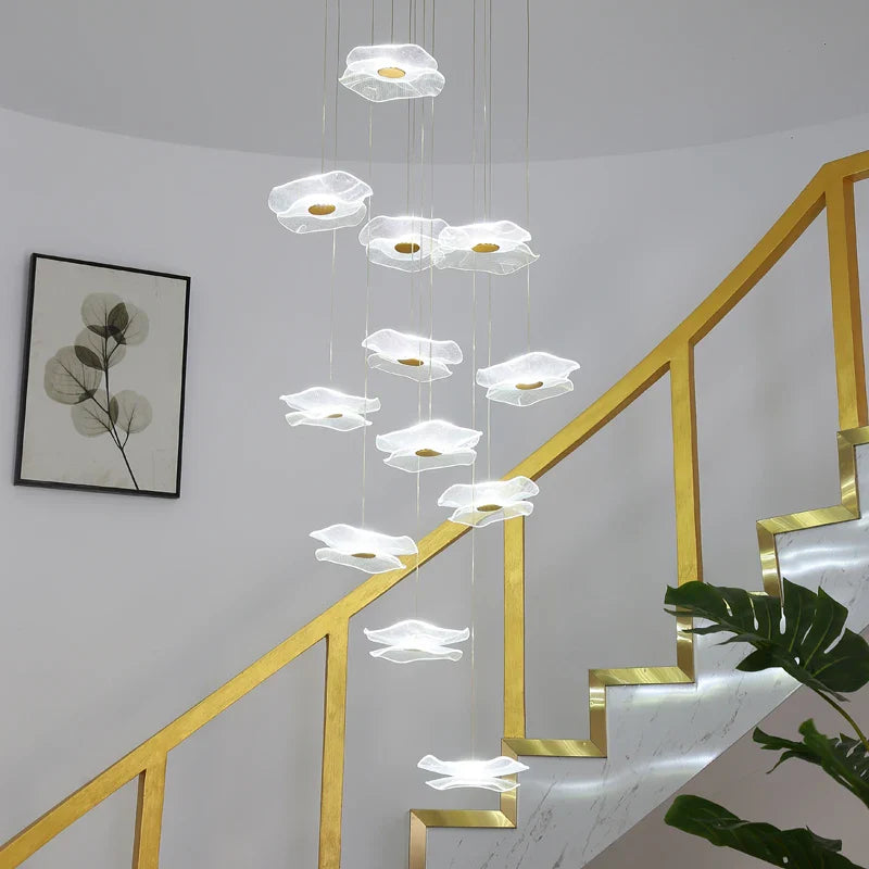 Afralia™ Lotus Leaf Chandelier: Modern Nordic Design for Living Room, Bedroom, Attic.