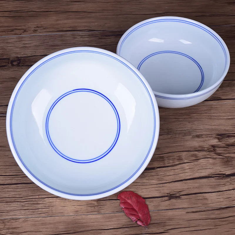 Afralia™ Blue and White Ceramic Noodle Bowl - Chinese Style Porcelain Tableware