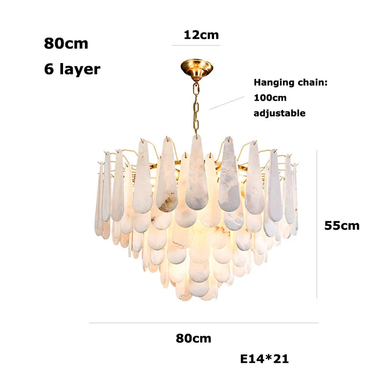 Afralia™ Marble Gold Chrome LED Chandelier | Dimmable Hanging Lamp for Living Room