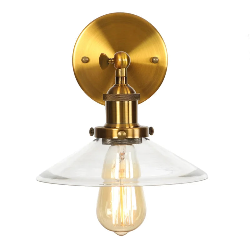 Afralia™ Vintage Industrial LED Wall Lamp with Clear Glass Shade