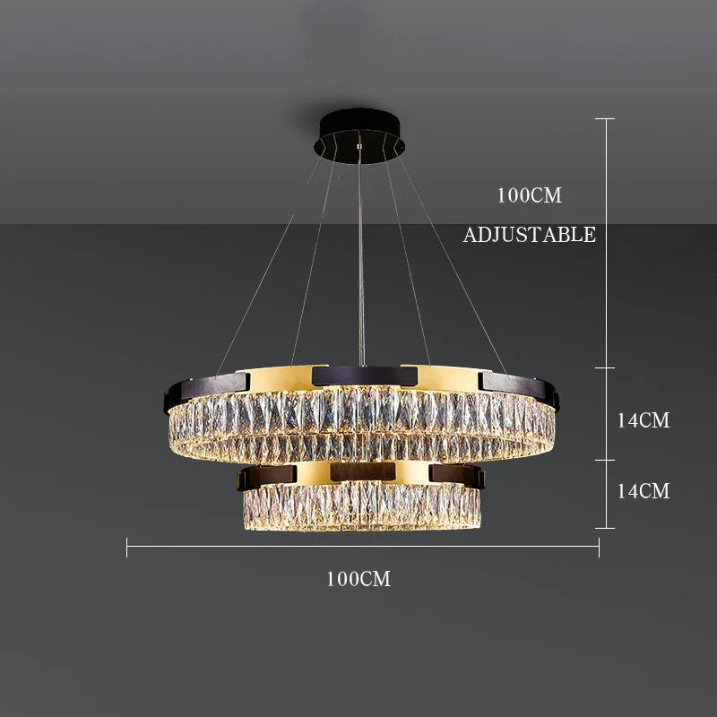 Afralia™ Crystal Luxury Chandelier Modern LED Light Fixture for Living Room Dining Bedroom