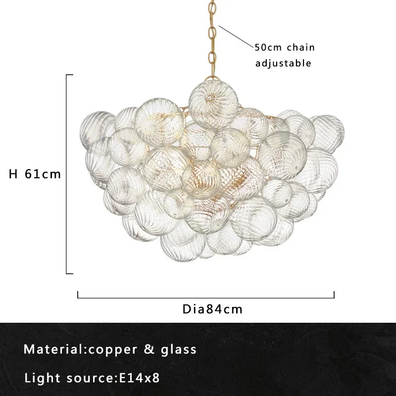 Afralia™ Bubble Glass LED Pendant Light for Nordic Living Room Decor