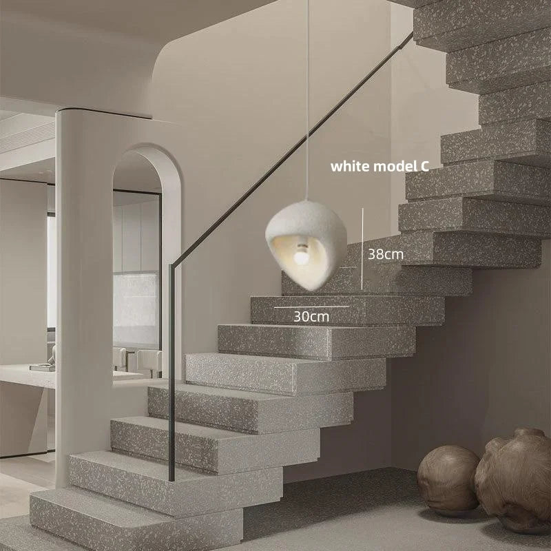 Afralia™ Wabi-sabi Resin Pendant Chandelier | Nordic Villa Stair Decor Droplight