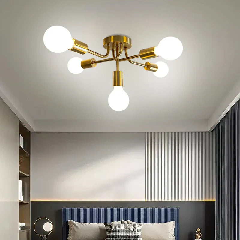 Afralia™ Brass Ceiling Light: Modern Restaurant Home Decor, E27 Bedroom Kitchen Living Room Fixture