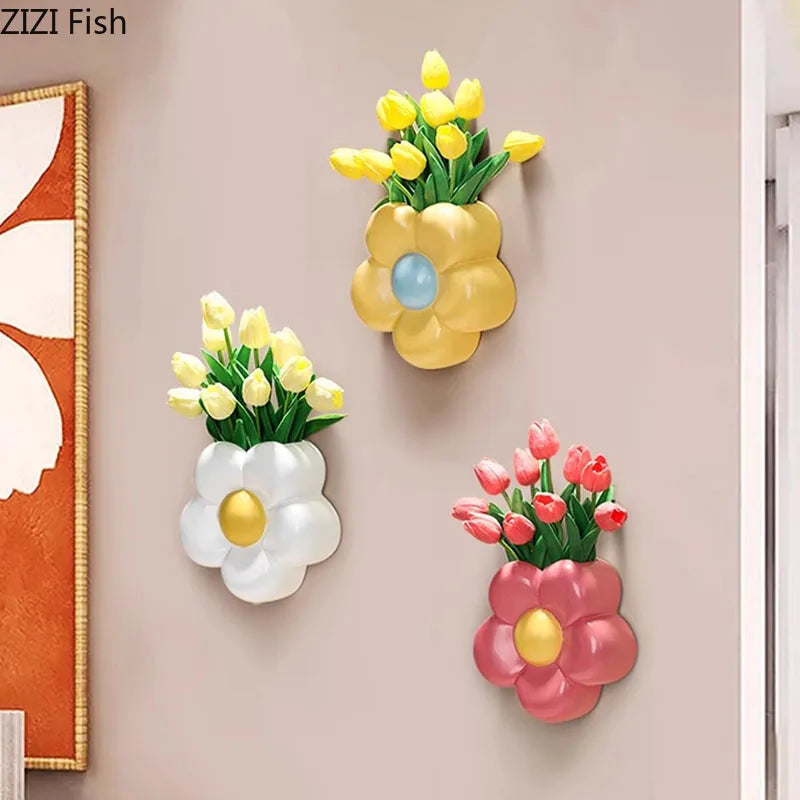Afralia™ Cartoon Flower Vase: Desk & Wall Décor for Aesthetic Rooms