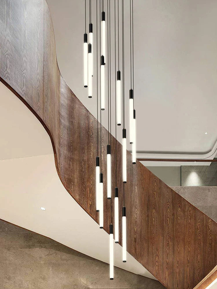 Afralia™ Modern LED Chandelier Pendant Light for Loft Staircase Lighting