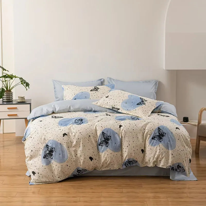 Afralia™ Pattern Printed Duvet Cover Set with 2 Pillowcases in Various Sizes