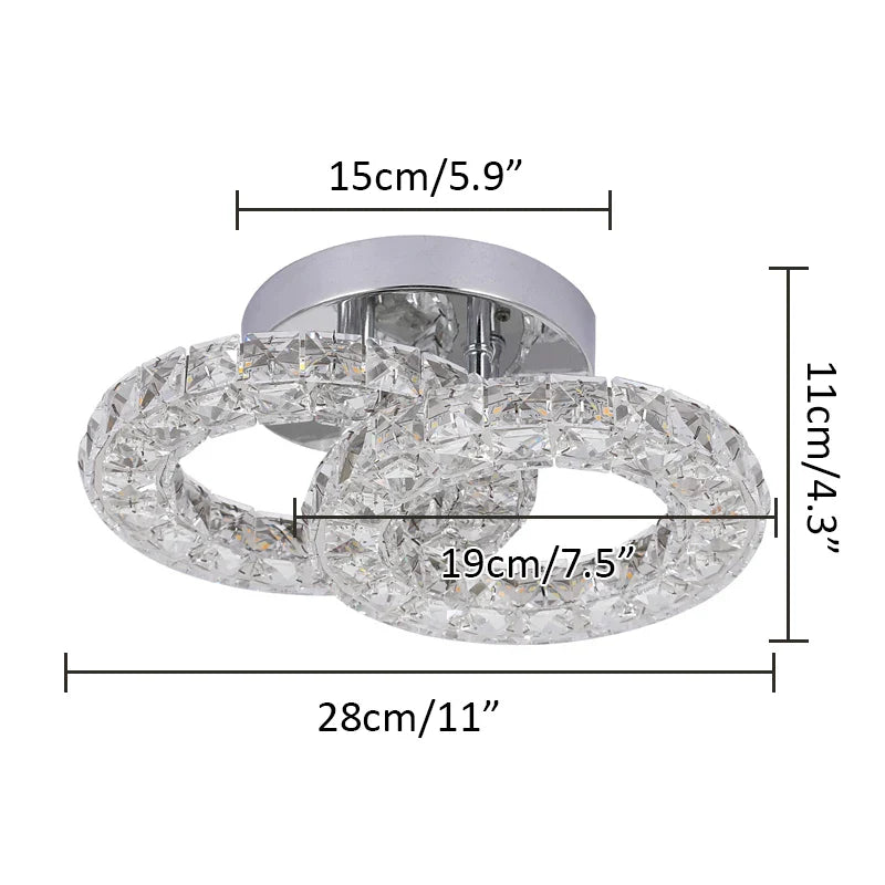 Afralia™ Modern K9 Crystal LED Ceiling Chandelier for Home Decor