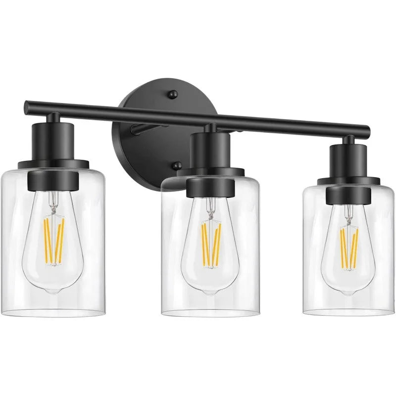 Afralia™ Retro 3-Head Glass Bathroom Wall Lamp