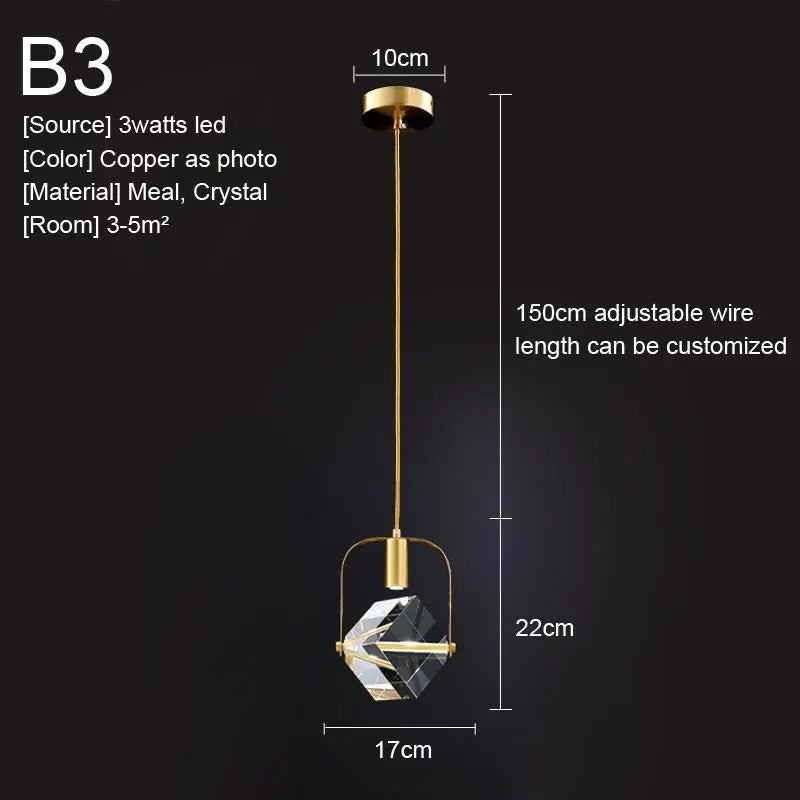 Afralia™ Crystal Pendant Lights Kitchen Fixture for Living Room, Dining Room, and Bedside