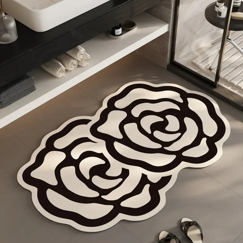 Afralia™ Flower Shaped Diaponite Bathroom Mat: Quick Drying, Anti-Slip, Skin-Friendly Decoration Carpet
