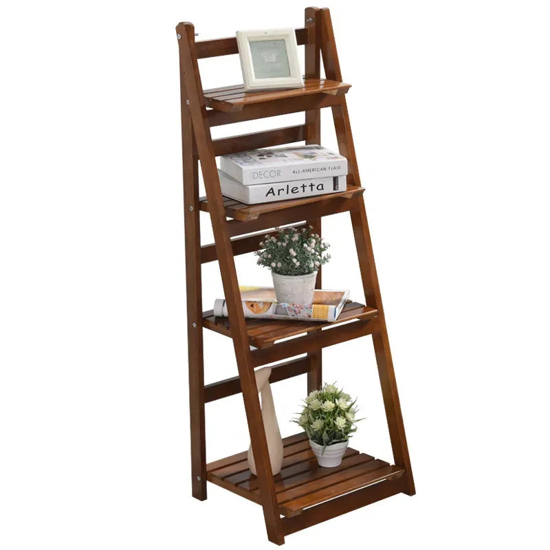 Afralia™ Wood Balcony Flower Pot Shelf - Modern Living Room Decor