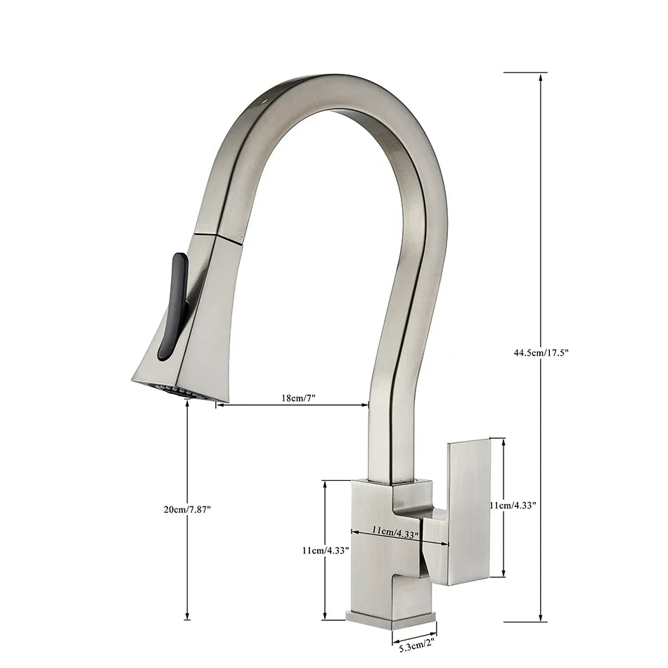 Afralia™ Uythner Black Kitchen Faucet with Pull Out Spray Head and 360° Rotation