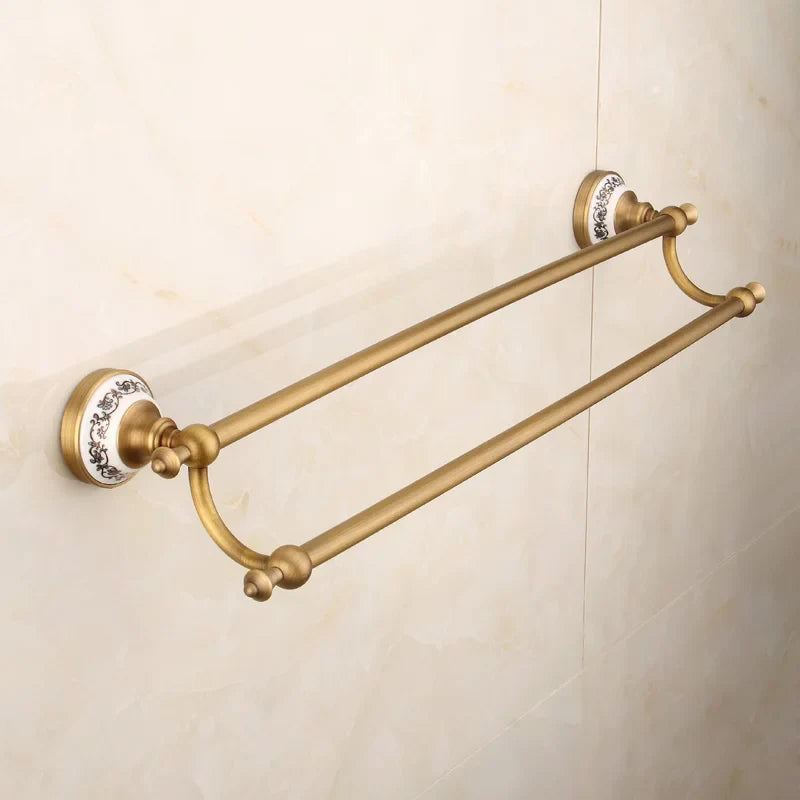 Afralia™ Bronze Bathroom Hardware Set - Shelf, Towel Rack, Toilet Brush Holder, Soap Dish