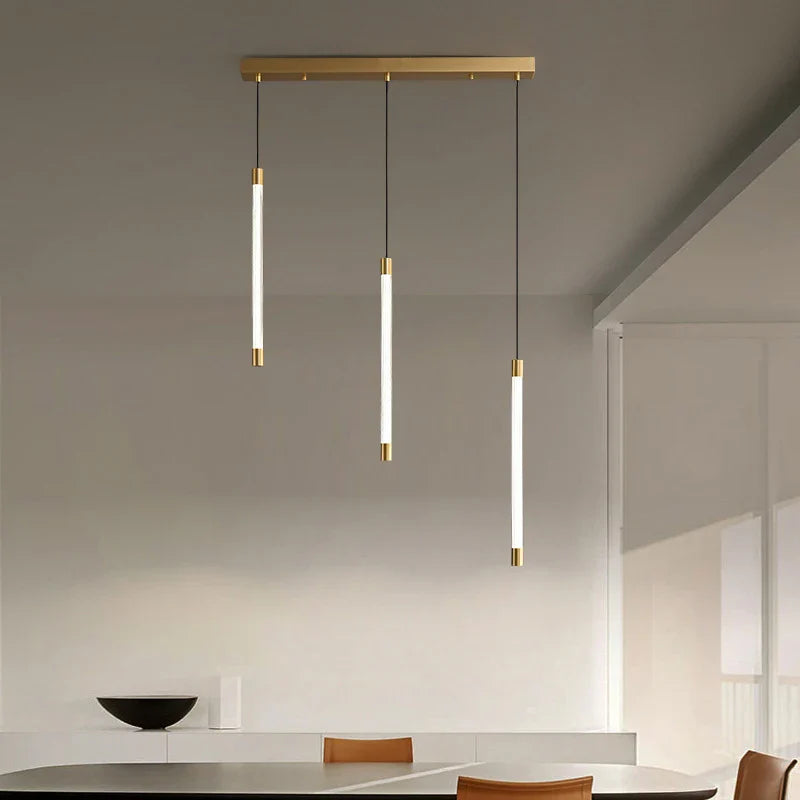 Afralia™ Villa Hotel Lobby Chandelier LED Tube Pendant Lights for Stylish Indoor Lighting