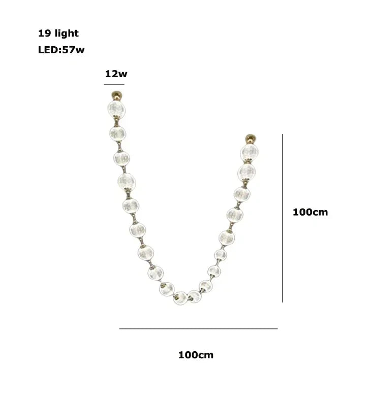 Afralia™ Pearl Necklace LED Pendant Light for 6m Staircase