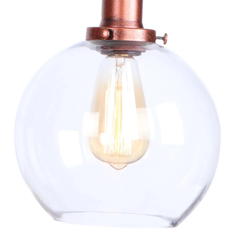 Afralia™ Swing Arm LED Wall Lights Pull Chain Switch Glass Ball Industrial Home Decor