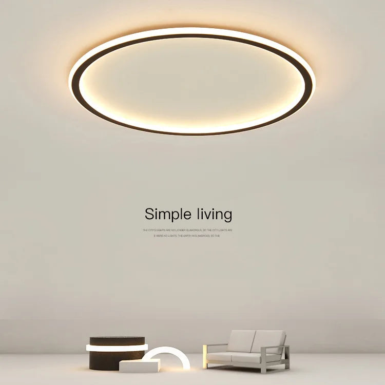 Afralia™ Modern Round Iron LED Ceiling Light for Bedroom, Foyer, and Study