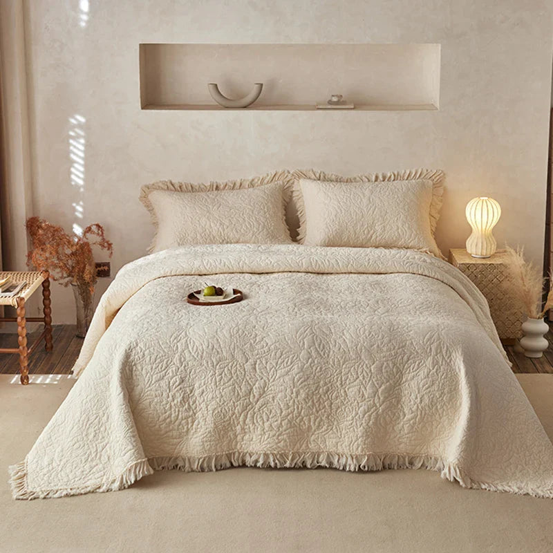 Afralia™ Cotton Quilted Bedspread Set with Pillowcase - Versatile & Summer-Ready