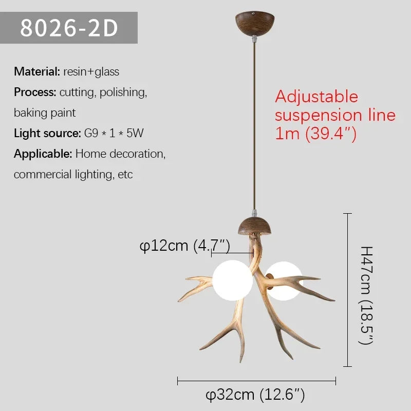 Afralia™ Nordic Antlers Chandelier for Restaurant Bar Cafe Homestay Wooden House Decor